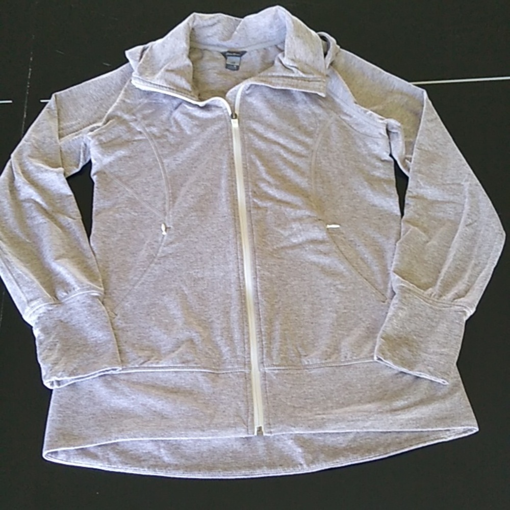 Eddie Bauer Women’s Size M Hoodie with collar and hood tan and cream